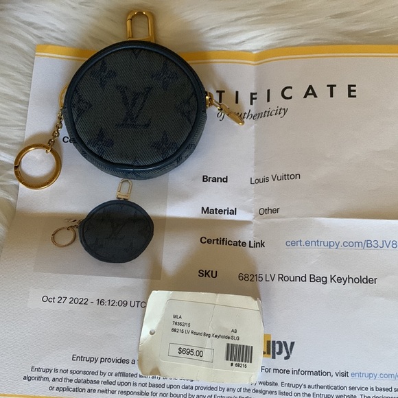 Louis Vuitton Navy Blue Monogram Denim Round Bag Charm and Key Holder - Picture 17 of 17